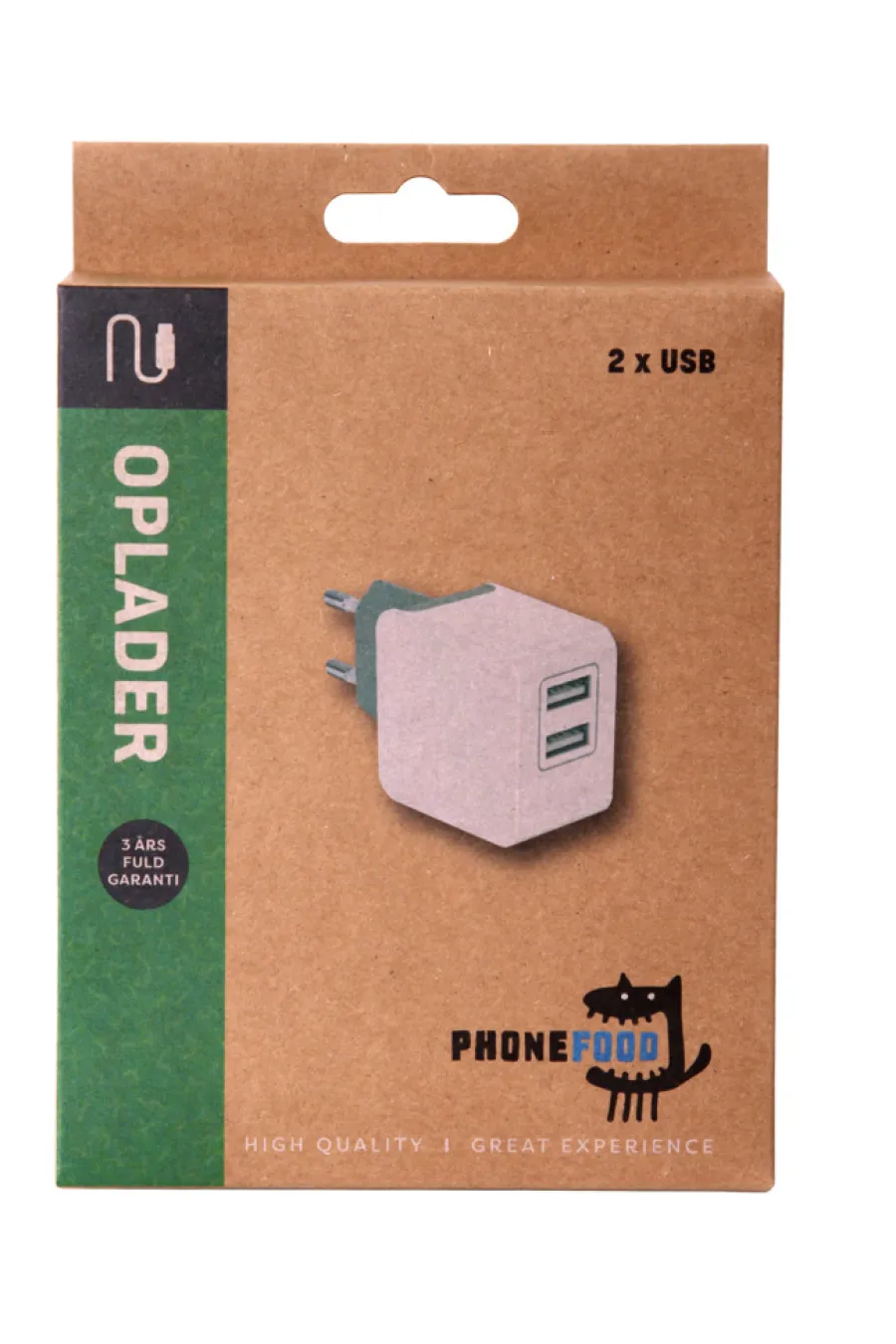 PhoneFood Kabler & Adaptere|Oplader med 2 USB porte