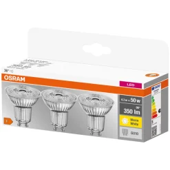 Osram Led-Pærer|LED Base PAR16 GU10 4,3 W 3-pk.