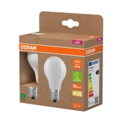 Osram Led-Pærer|LED mat standardpære E27 2,2 W 2-pk.