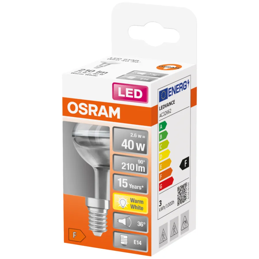 Osram Led-Pærer|LED reflektor R50 spot E14 2,6 W