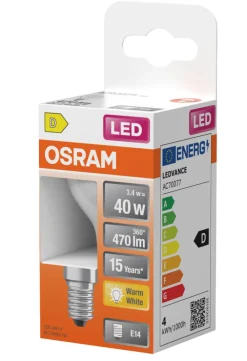 Osram Led-Pærer|LED Star Classic mat kronepære E14 4 W