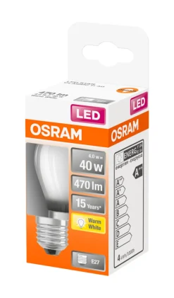 Osram Led-Pærer|LED Star Classic mat kronepære E27 3,4 W
