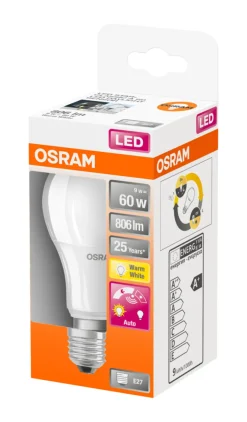 Osram Led-Pærer|LED Star Classic sensorpære E27 8,5 W