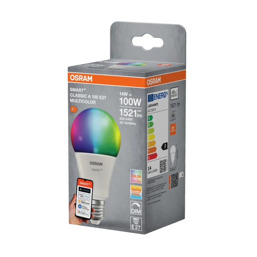 Osram Led-Pærer|Smart Pærer|SMART+ LED standardpære RGBW E27 14 W