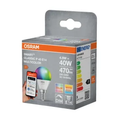 Osram Led-Pærer|Smart Pærer|SMART+ RGB+TW kronepære E14 4,9 W