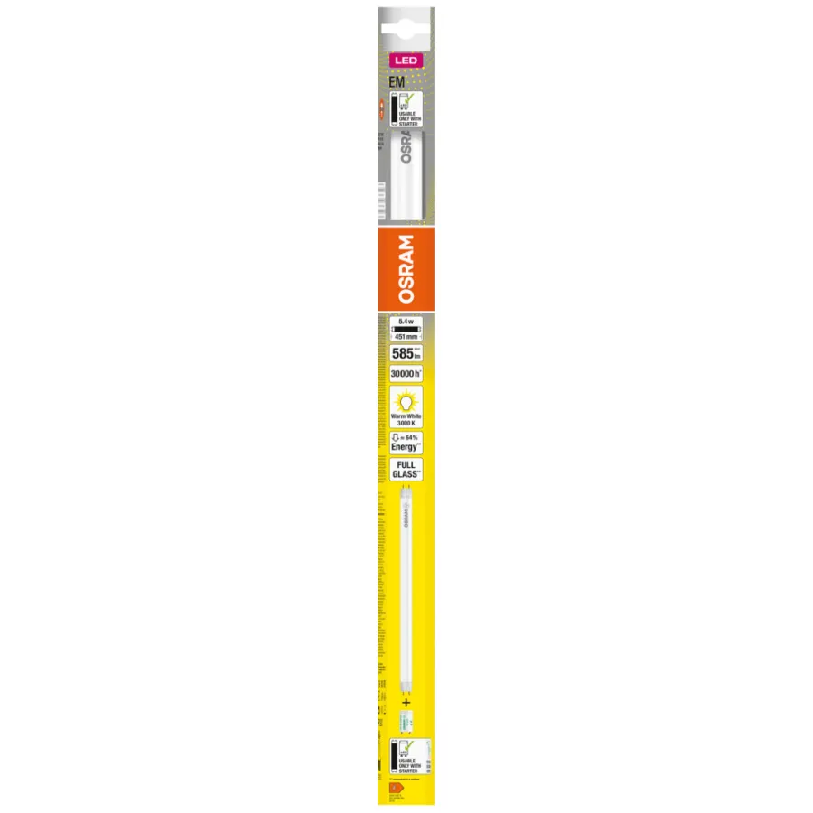Osram Lysstofrør|SubstiTUBE T8 EM lysstofrør G13 451 mm 5,4 W