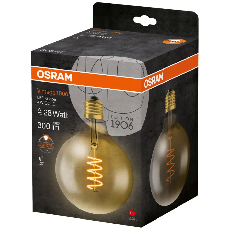 Osram Led-Pærer|Vintage 1906 LED-pære globe 4 W E27