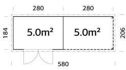 Palmako Redskabsrum|redskabsrum m/pergola Alma 560 x 184 cm
