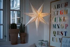 Stemning® Dekorativ Belysning - Indendørs|Papirstjerne med LED-lys Ø60 cm