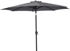 Sunlife® Sæsonafslutning|Parasoller & Markiser|Parasol Arizona grå m/krank og tilt Ø300 cm - Grå dug og sort stang