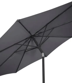 Sunlife® Sæsonafslutning|Parasoller & Markiser|Parasol Arizona grå m/krank og tilt Ø300 cm - Grå dug og sort stang