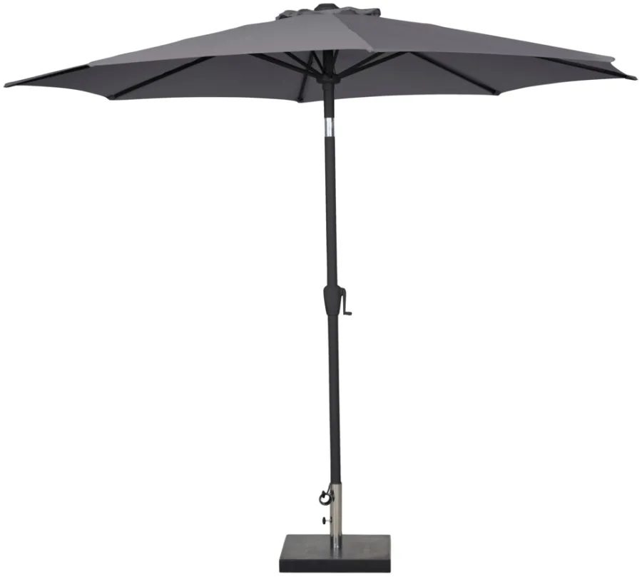 Sunlife® Sæsonafslutning|Parasoller & Markiser|Parasol Arizona grå m/krank og tilt Ø300 cm - Grå dug og sort stang
