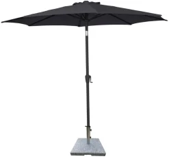 Sunlife® Sæsonafslutning|Parasoller & Markiser|Parasol Arizona sort m/krank & tilt Ø300 cm - Sort dug og sort stang