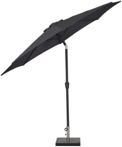 Sunlife® Sæsonafslutning|Parasoller & Markiser|Parasol Arizona sort m/krank & tilt Ø300 cm - Sort dug og sort stang