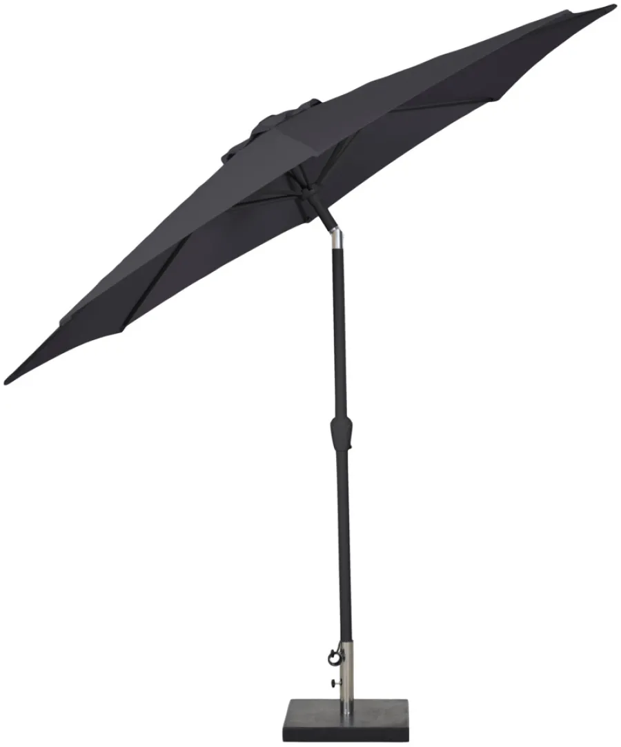 Sunlife® Sæsonafslutning|Parasoller & Markiser|Parasol Arizona sort m/krank & tilt Ø300 cm - Sort dug og sort stang