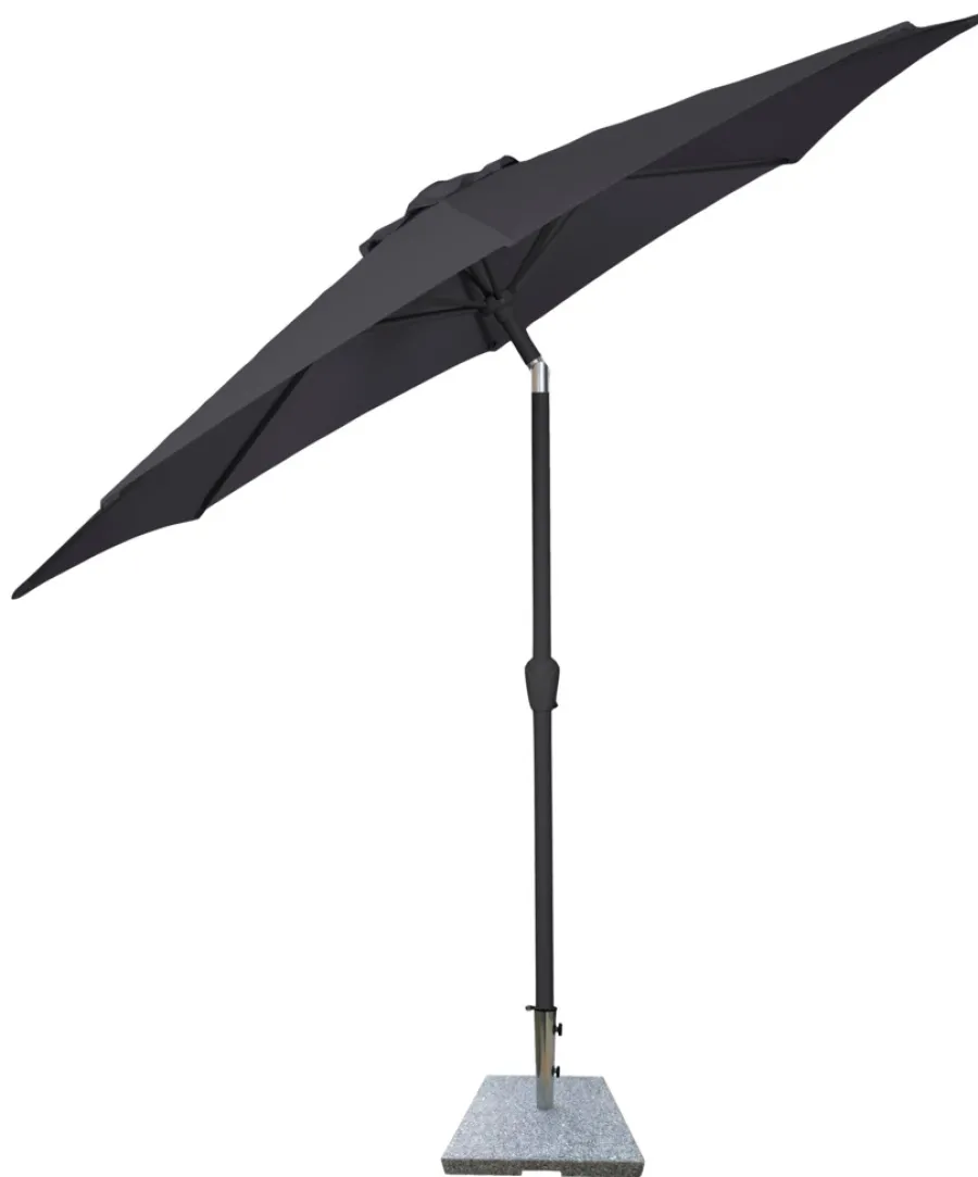 Sunlife® Sæsonafslutning|Parasoller & Markiser|Parasol Arizona sort m/krank & tilt Ø300 cm - Sort dug og sort stang