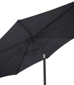 Sunlife® Sæsonafslutning|Parasoller & Markiser|Parasol Arizona sort m/krank & tilt Ø300 cm - Sort dug og sort stang