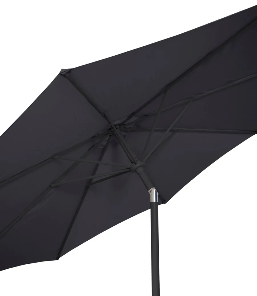 Sunlife® Sæsonafslutning|Parasoller & Markiser|Parasol Arizona sort m/krank & tilt Ø300 cm - Sort dug og sort stang