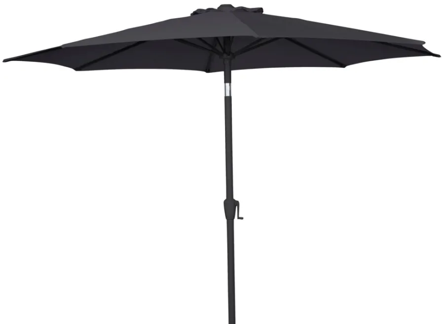 Sunlife® Sæsonafslutning|Parasoller & Markiser|Parasol Arizona sort m/krank & tilt Ø300 cm - Sort dug og sort stang