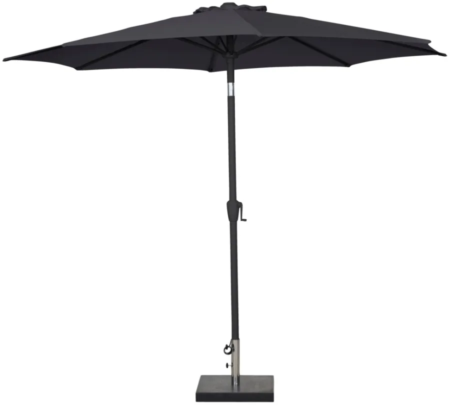 Sunlife® Sæsonafslutning|Parasoller & Markiser|Parasol Arizona sort m/krank & tilt Ø300 cm - Sort dug og sort stang