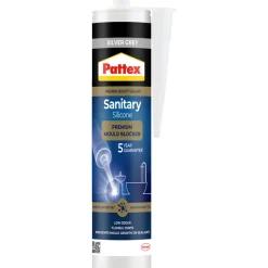 Pattex Silikone|antimug sanitetssilikone sølvgrå 300 ml