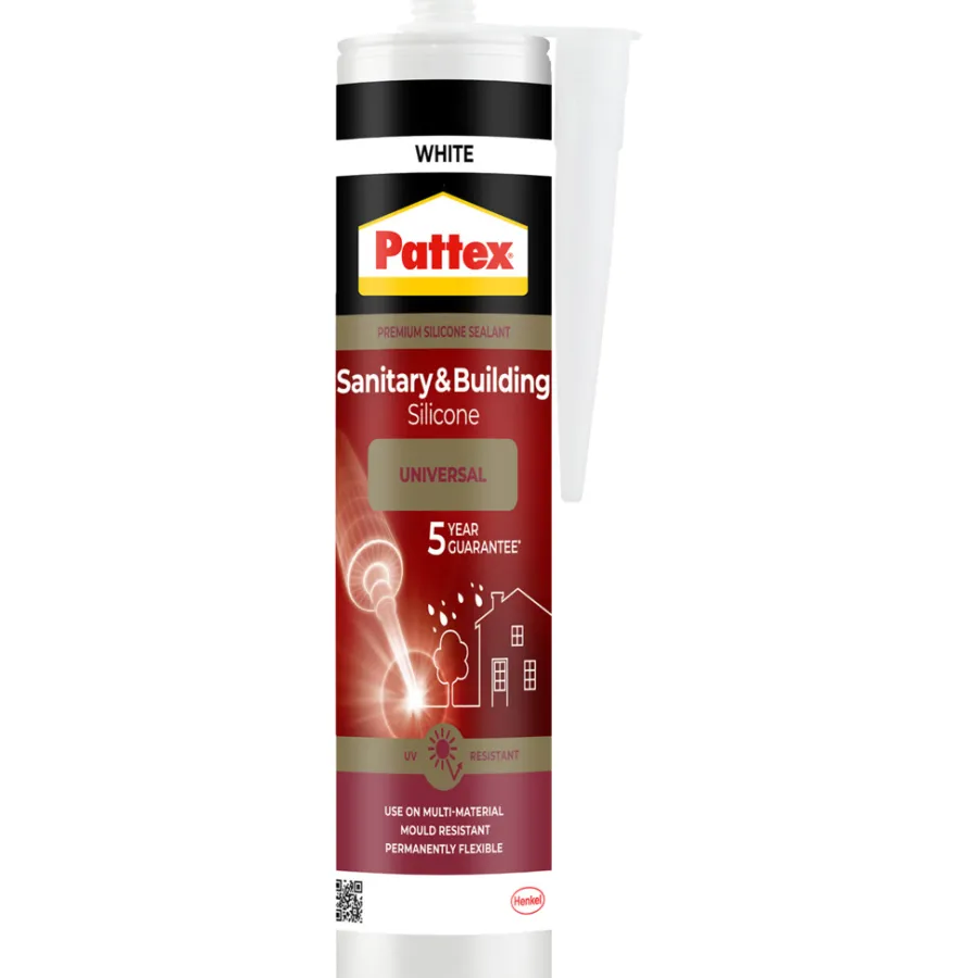 Pattex Silikone|sanitets- og byggesilikone hvid