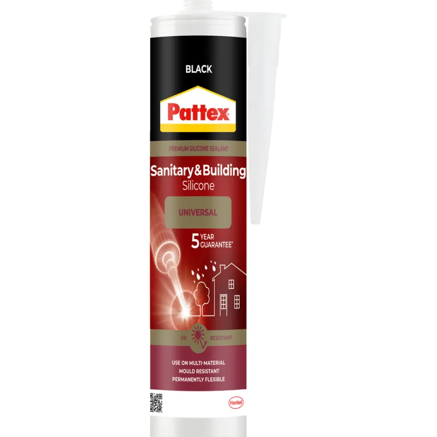 Pattex Silikone|sanitets- og byggesilikone sort