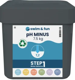 Swim & Fun Poolkemi & Testudstyr|pH-Minus granulat 7,5 kg -