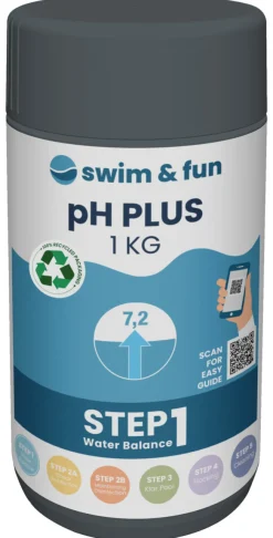 Swim & Fun Poolkemi & Testudstyr|pH-Plus granulat 1 kg -