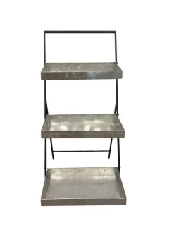 Gardenlife Land Planteborde & Højbede|Plantetrappe foldbar 45 x 60 x 91 cm Metal/sort