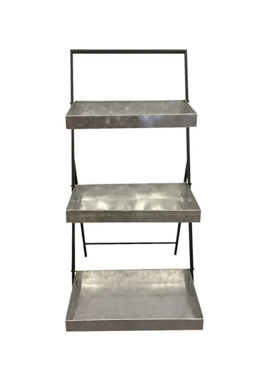 Gardenlife Land Planteborde & Højbede|Plantetrappe foldbar 45 x 60 x 91 cm Metal/sort