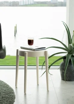Havestole|Plastik taburet råhvid