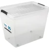 Plast1 Opbevaringskasser|plastboks m/låg klar - BoxOne 80