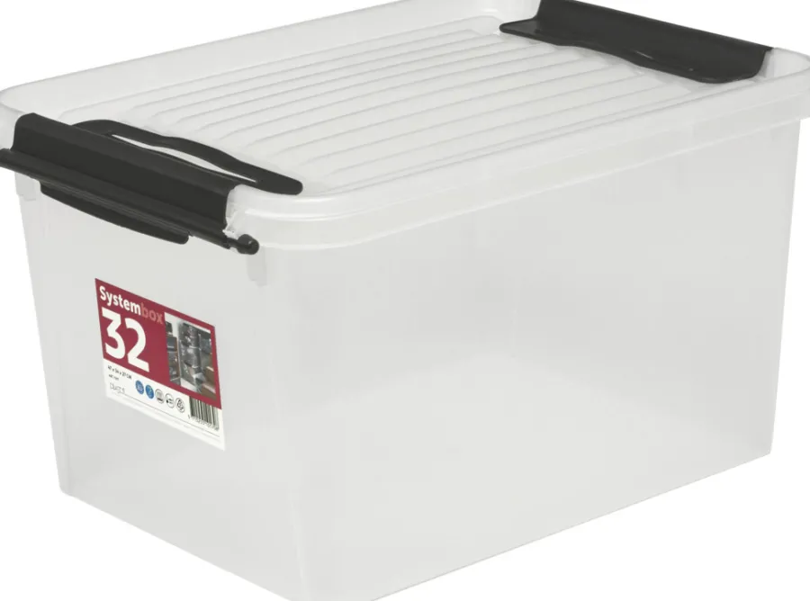 Plast1 Opbevaringskasser|plastboks m/låg klar - SystemBox 32
