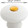 HOME it Greb & Hængsler|Porcelænsknop guld center Ø35 mm 2 stk.