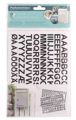 Postkasser|Husnumre & -Bogstaver|Postkassestickers med tal og bogstaver sort