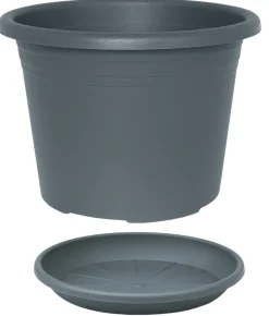 Krukker|Potte Cylindro plast Ø12 cm Grå