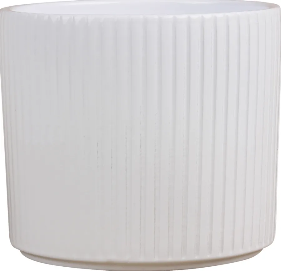 Scan-Pot Krukker|Potteskjuler Pillar Stripes hvid Ø17 cm