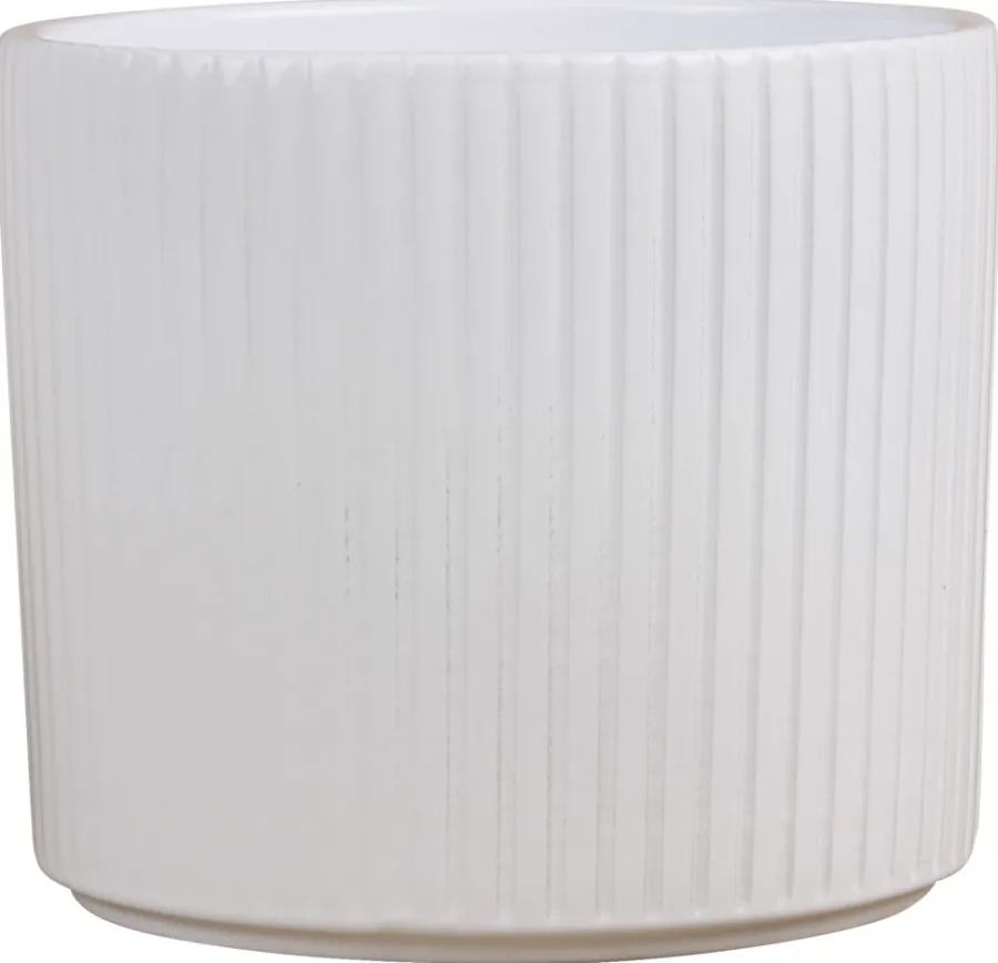 Scan-Pot Krukker|Potteskjuler Pillar Stripes hvid Ø14 cm