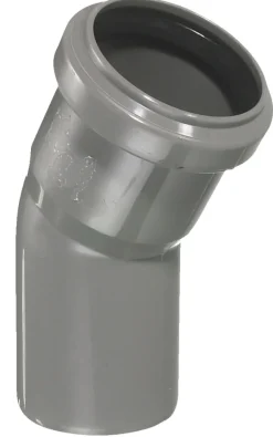 Afløbsrør|PP bøjning grå 75 mm x 30 gr.