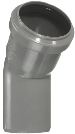Afløbsrør|PP bøjning grå 75 mm x 45 gr.