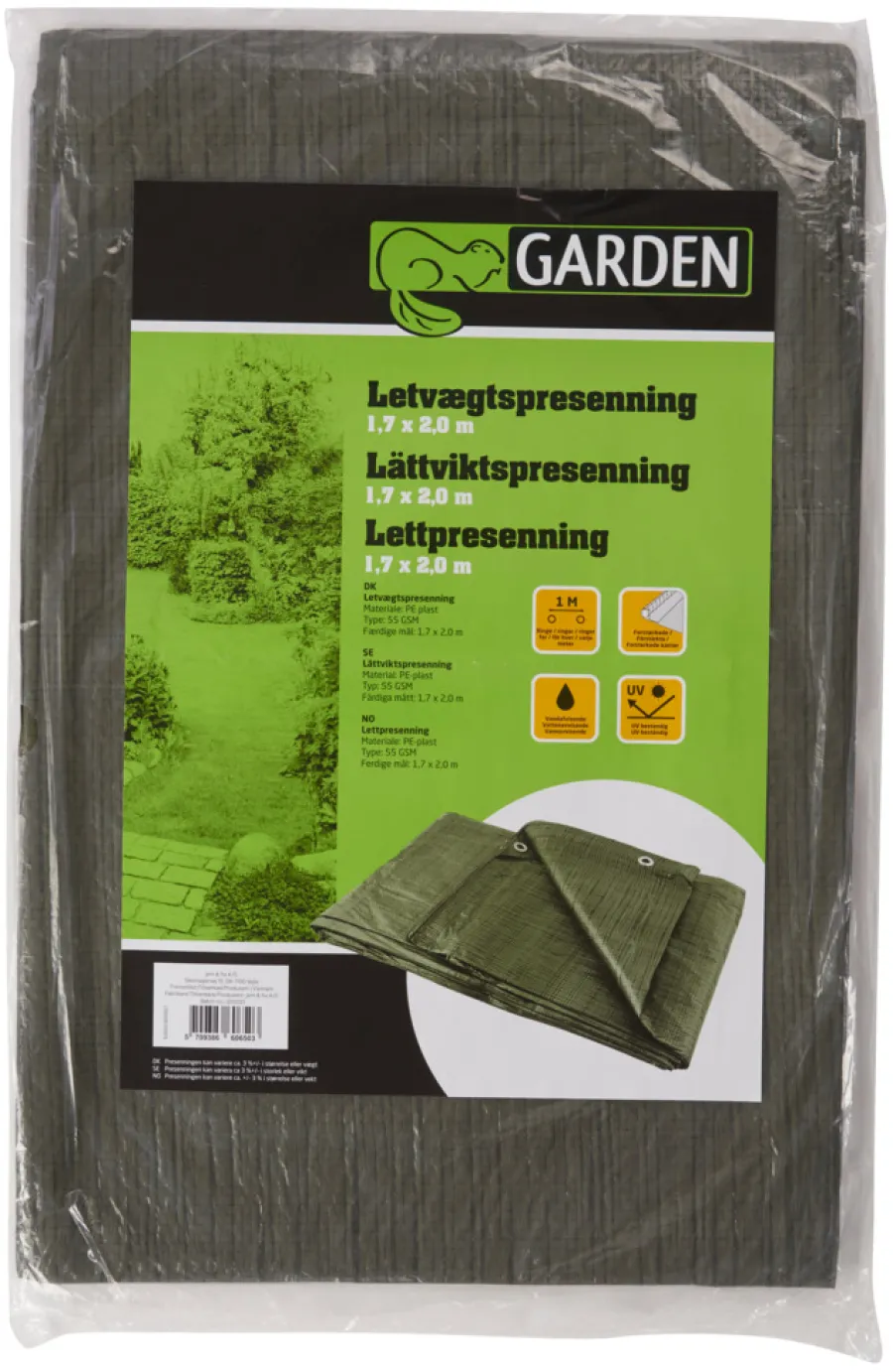 Garden® Presenninger|Presenning 170 x 200 cm 3,4 m² - Grøn