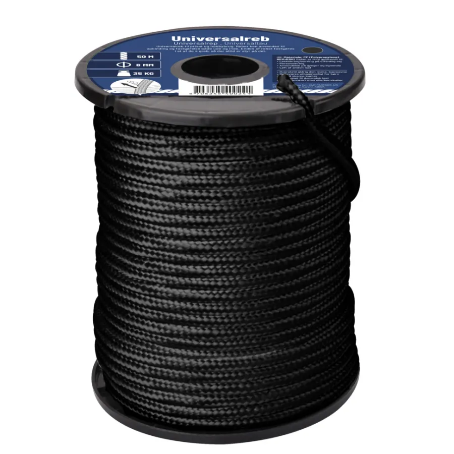 Reb & Snor|Reb universal Ø8 mm x 50 meter Sort