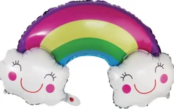 Pynt & Festudstyr|Regnbue folieballon 1 stk. B66 x H40 cm