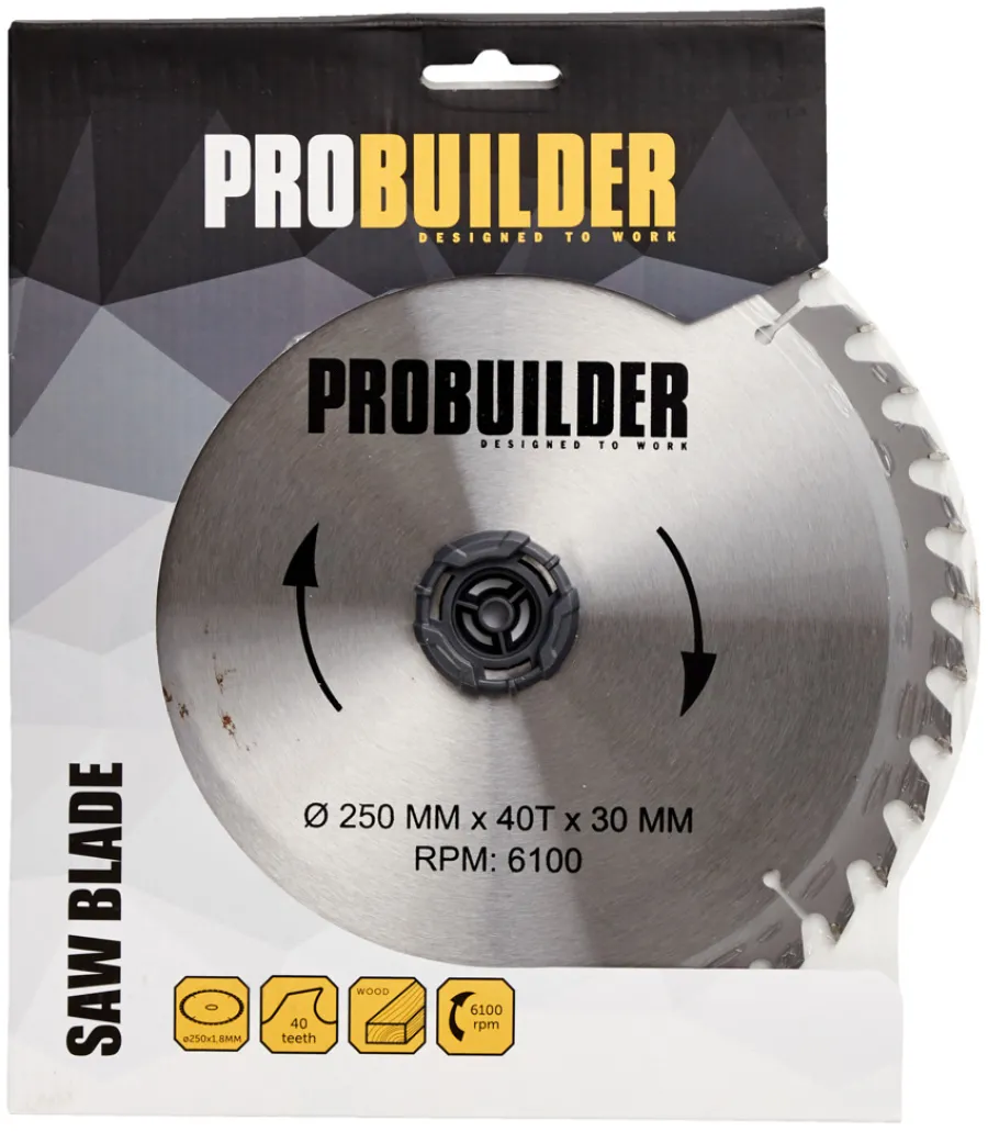 Probuilder Savblade & -Klinger|Rundsavsklinge Ø250 x 30 mm - 40T -