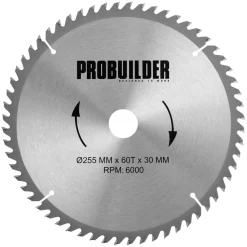 Probuilder Savblade & -Klinger|Rundsavsklinge Ø255 x 30 mm - 60T -