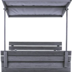 Nordic Play Sandkasser & Legehuse|Sandkasse m/tag og bænk grå 120 x 120 cm - Grå (grundmalet)