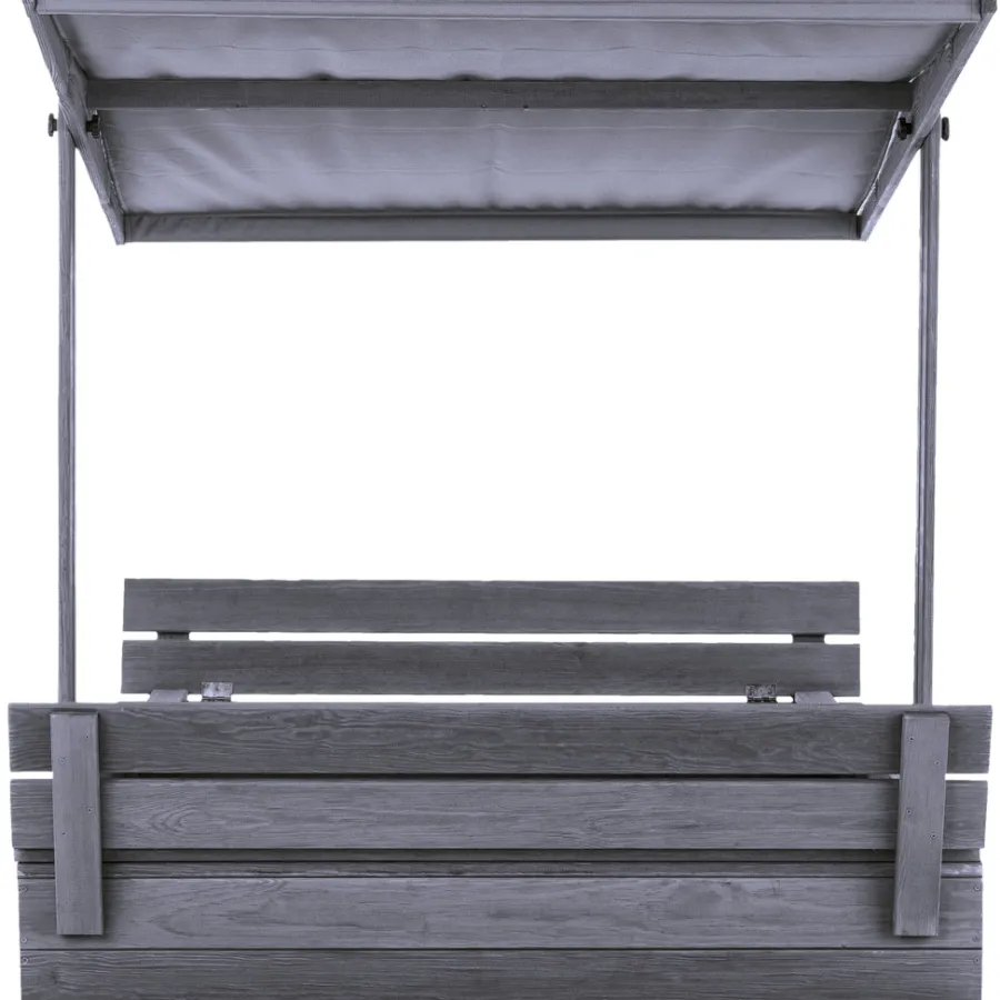Nordic Play Sandkasser & Legehuse|Sandkasse m/tag og bænk grå 120 x 120 cm - Grå (grundmalet)