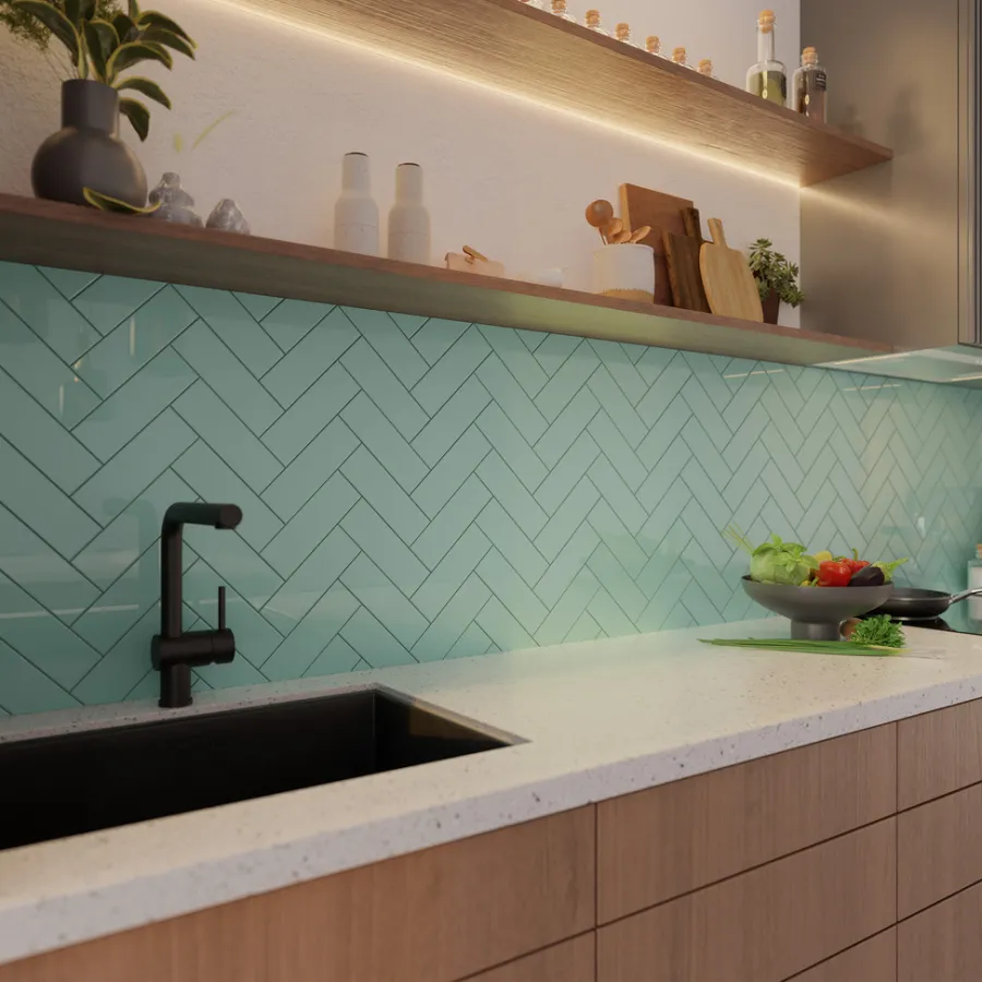 SCG Fliser & Klinker|Brava Gloss fliser mint 60 × 216 mm 76 stk. Mint med glaseret finish