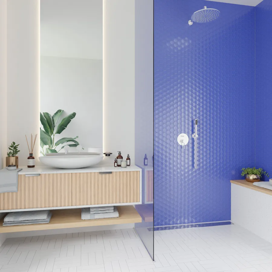 SCG Fliser & Klinker|Mosaik fliser lyseblå 10 net (0,9 m²) Lyseblå med glaseret finish